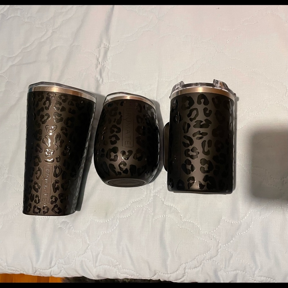 Brumate Black Leopard Print Insulated Cup Set